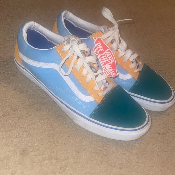 green blue pink orange vans